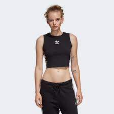 Black Adidas Crop Tops For Girls Adidas Crop Top Black Adidas Us Adidas Crop Top Cool Outfits Black Crop Tops