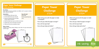 You should have a foundation of three triangles with two flat cards on top. Paper Tower Stem Activity And Prompt Card Pack