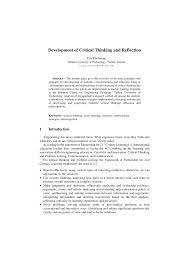 We all have different views on. Pdf Development Of Critical Thinking And Reflection