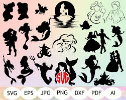 The Little Mermaid Svg The Little Mermaid Clipart Ariel Silhouette Cricut Silhouette Cameo Instant D Little Mermaid Silhouette Mermaid Clipart Mermaid Svg
