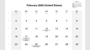 February 2020 Calendar With Us Holidays February February2020 Februaryholidays Februarycalendar Usa Calendar Printables October Calendar Calendar