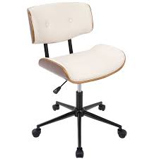 Walnut And Cream Mid Century Modern Office Chair Lombardi Rc Willey Furniture S Modern Office Chair Mid Century Modern Office Chair Adjustable Office Chair