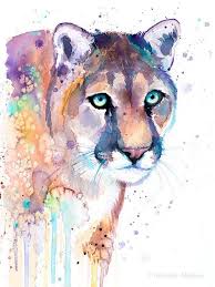 Puma Watercolor Painting Print By Slaveika Aladjova Art Etsy In 2021 Watercolor Paintings Art Animal Art