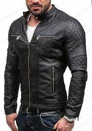 New Men S Genuine Bodybuilder Slim Fit Biker Motorcycle Lambskin Leather Jacket Ebay Leather Jacket Black Leather Jacket Jackets Men Fashion