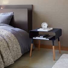 Yamazaki Home Black Steel Wood Low Bedside Table Bespoke Post In 2020 Low Bedside Table Low Bedside Side Table With Storage