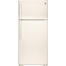 Bisque French Door Refrigerator Bottom Freezer Ge 15 5 Cu Ft Top Freezer Refrigerator In Bisque Energy Star Gte16dthcc Top Freezer Refrigerator Refrigerator Freezer