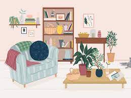 Living Room House Illustration Room Interior Illustration
