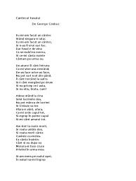 Six days are to be worked, but may your seventh be holy one, just like i was! Cantecul Fusului De George Cosbuc