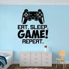 Hiasan dinding kamar cowok kreatif chair clothes download. Vinyl Seni Yang Dapat Dilepas Poster Mural Video Game Stiker Dinding Kamar Anak Cowok Dekorasi Gamer Decals Makan Tidur Permainan Ulangi W113 Wall Stickers Aliexpress