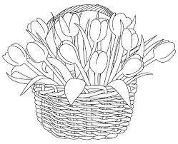 You can choose up to 3 colors. Beautiful Tulips Basket Of Flowers Coloring Pages Best Place To Color