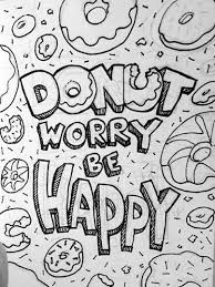 Day 24 Donut Worry Be Happy Donut Coloring Page Summer Coloring Pages Pattern Coloring Pages