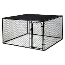 Kennelmaster 10 Ft X 5 Ft X 6 Ft Black Powder Coated Chain Link Boxed Kennel Kit K6510clbl C Chain Link Dog Kennel Dog Cages Dog Crate