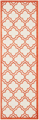 Amherst Shirley Ivory Orange 2 Ft 3 Inch X 9 Ft Indoor Outdoor Runner Indoor Rugs Geometric Designs Indoor