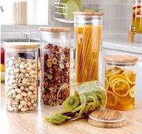 400ml B1 High Quality Airtight Food Storage Food Grade Material Glass Jar  With Bamboo Lid