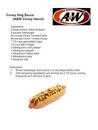 The coney dog is a hot dog available in american a&w restuarants. Coney Dog Sauce A W Coney Island Chili Dog Sauce Hot Dog Sauce Coney Dog Sauce
