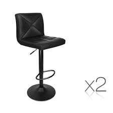 Black And White Checkered Bar Stools Set Of 2 Pu Leather Swivel Bar Stools Gas Lift W Cross Back Rest Plaid Seat Black Leather Swivel Bar Stools Bar Stools Swivel Bar Stools