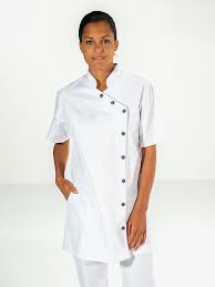 Tunique Medicale Asymetrique Odile Blanc Gris Pas Cher Vetement Professionnel Tunique Tenue
