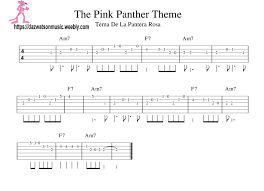 The Pink Panther Theme Tune Easy Guitar Tab Easy Guitar Songs Guitar Tabs Acoustic Guitar Tabs Songs