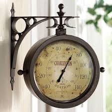 Double Sided Outdoor Clock Thermometer Outdoor Clock Modern Outdoor Clocks Clock