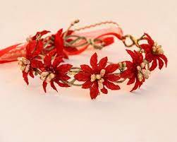 Red And Gold Hair Crown Christmas Hair Wreath Poinsettia Gold Headband Red Halo Red Wedding Flower Gi Flower Background Iphone Red Wedding Flowers Hair Wreaths