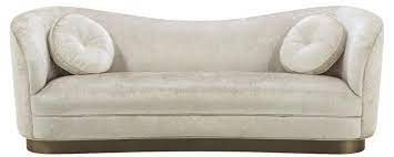All of the furniture can be customized by fabric, color, finish and size. Casa Padrino Luxury Living Room Sofa White Beige Bronze 230 X 85 X H 82 Cm Curved Luxury Couch With 2 Decorative Cushions