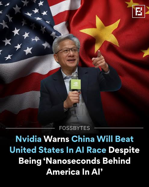 China will beat US in AI race': Nvidia CEO Jensen Huang warns America  #JensenHuang #nvidia #UnitedStates #china #AI #ETNOW Details:  https://shorturl.at/3T2sc