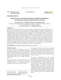 Empowering the future of health. Pdf Internet Use For Searching Information On Health And Medicine An Exploratory Study Among Indonesian Customer