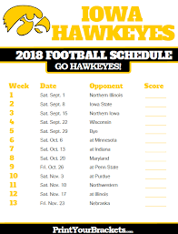 2018 Printable Iowa Hawkeyes Football Schedule Iowa Hawkeye Football Iowa Hawkeyes Iowa Football