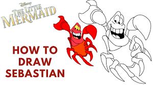 How To Draw Sebastian - The Little Mermaid - Step-By-Step - Youtube