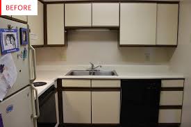 Before After This Kitchen Gets Covered From Head To Toe With Adhesives Rental Kitchen Rental Kitchen Makeover Kitchen Cabinets Cover