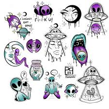 Trippy tattoos look exactly like 'actual, real stickers' by emerald pellot one tattoo artist's specialty is inking designs that look just like real stickers. Vikingsymbols Alien Tattoo Trippy Drawings Doodle Tattoo