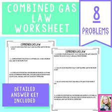 Combined Gas Law Worksheet Answer Key Included Distance Learning Chemistry Worksheets How To Memorize Things Educational Worksheets