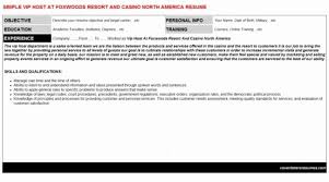 Front of house job cover letter free example. Casino Vip Host Resume