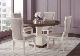Sofia Vergara Santa Fiora White 5 Pc Round Dining Room Dining Table Dimensions Dining Table Chairs Living Room Leather