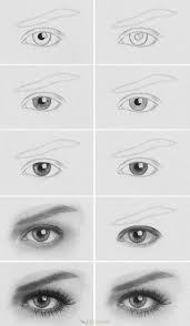 Draw the peacock's eyes using two curves, allowing them to meet at a point on each end. Eye Drawing Tutorial Step By Step