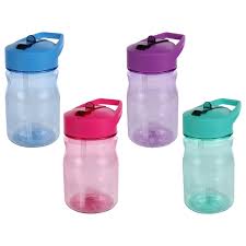 Bulk Small Plastic Water Bottles With Flip Up Straws 13 Oz Dollar Tree
