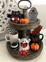 I Love My Adorable Halloween Rae Dunn Inspired Tiered Tray Just The The Right Amount Of Diy Halloween Decorations Halloween Kitchen Halloween Home Decor