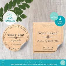 You may also like label templates. Diy Printable Circle Square Sticker Logo Label Templates 4 Etsy