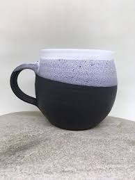 Black And White Coffee Mugs Large Mug Handmade Pottery Black White Coffee Mug Etsy Handmade Pottery White Coffee Mugs Pottery Mugs