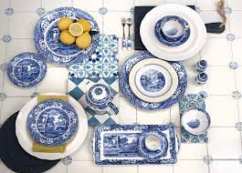 Utensils are placed in the order of use; Freshen Your Kitchen With Blue White Liz Bushong