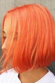 Adding orange to your hair really gives you a lot of spunk and sass. 27 So Cute Easy Hairstyles For Short Hair Lovehairstyles Com Peach Hair Peach Hair Colors Coral Hair