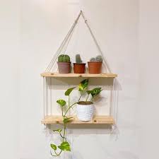 Then i saw this hanging plant shelf one day on etsy and thought it would be the perfect way to dress up our plant window a little bit. Two Layer Wooden Wall Hanging Shelf Pot Rack Plant Hanger Nordic Style Minimalistic Home Decor Diy Shopee Philippines