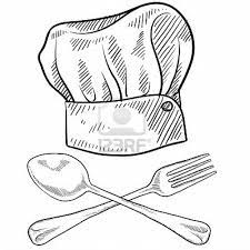 Doodle Style Chef Hat With Fork And Spoon Chefs Hat Utensils Drawing Cartoon Chef