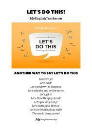 Another Way To Say Let S Do This English Vocabulary English Words Vocabulary