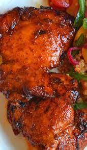 Broiled Spicy Chicken Thighs With Sweet Tangy Honey Glaze Recipe Chicken Thights Recipes Spicy Chicken Recipes Sweet And Spicy Chicken