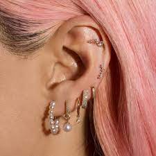 Pearly Huggies In 2021 Cool Ear Piercings Pretty Ear Piercings Ear Jewelry