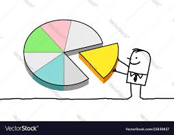 Hand Drawn Cartoon Characters Man And Pie Chart