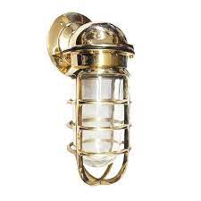 Bulkhead Light W Cage Shiplights Brass Cage Light Nautical Light Fixtures Bulkhead Light