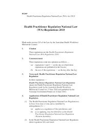 Health practitioner regulation national law (nsw) no 86a of 2009. Parliament Wa Gov Au