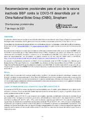 We did not find results for: Recomendaciones Provisionales Para El Uso De La Vacuna Inactivada Bibp Contra La Covid 19 Desarrollada Por El China National Biotec Group Cnbg Sinopharm Orientaciones Provisionales 7 De Mayo De 2021